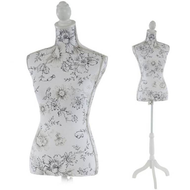 Three T Mannequin Féminin Gonflable - Torse Complet - Affichage Sans Bras - Mode - Sous-vêtements - Pantalons - Hauts - Collier - Echarpe - Chemises - Shorts - T-shirts - Robe - Argenté