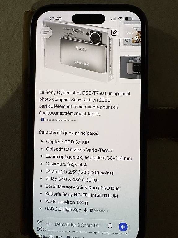 Mp 3 Video Appareil photo SONY Cyber-shot DSC-T7 5.1 MP Canton Genève - anibis.ch