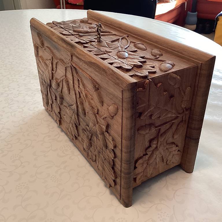 Boîte En Bois Décorative Chalet Sculpté - Pour Ranger Bijoux Ou Petits Trésors
