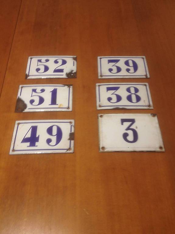 6 Plaques émaillées anciennes de nos. de rue Canton Genève anibis.ch