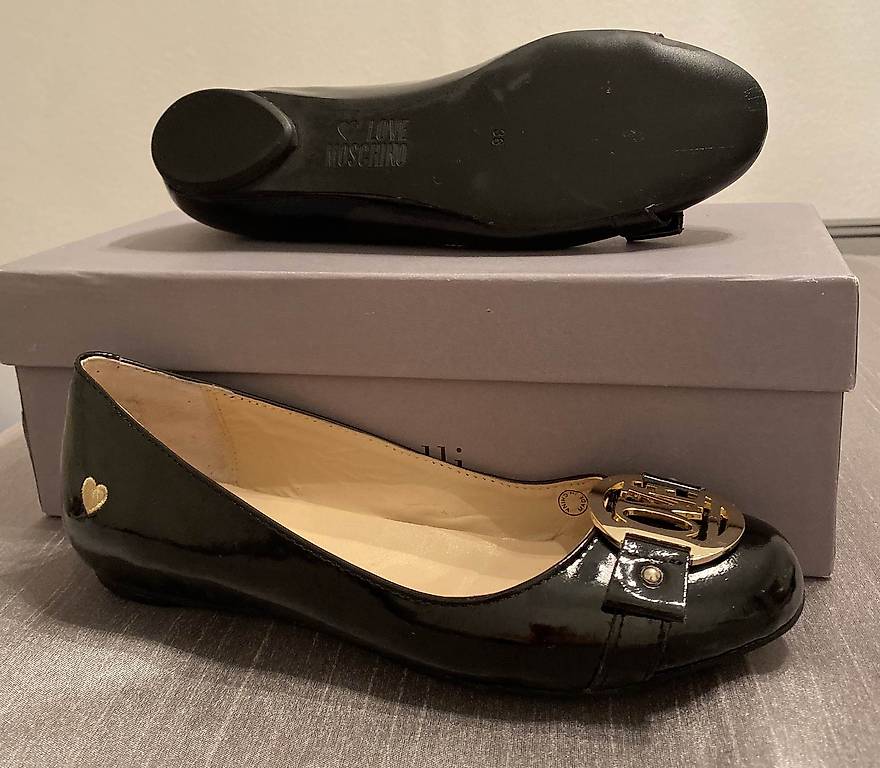 Ballerines Noires Moda In Pella Taille 36 - Chaussures Plates Femme D'occasion, Style Classique