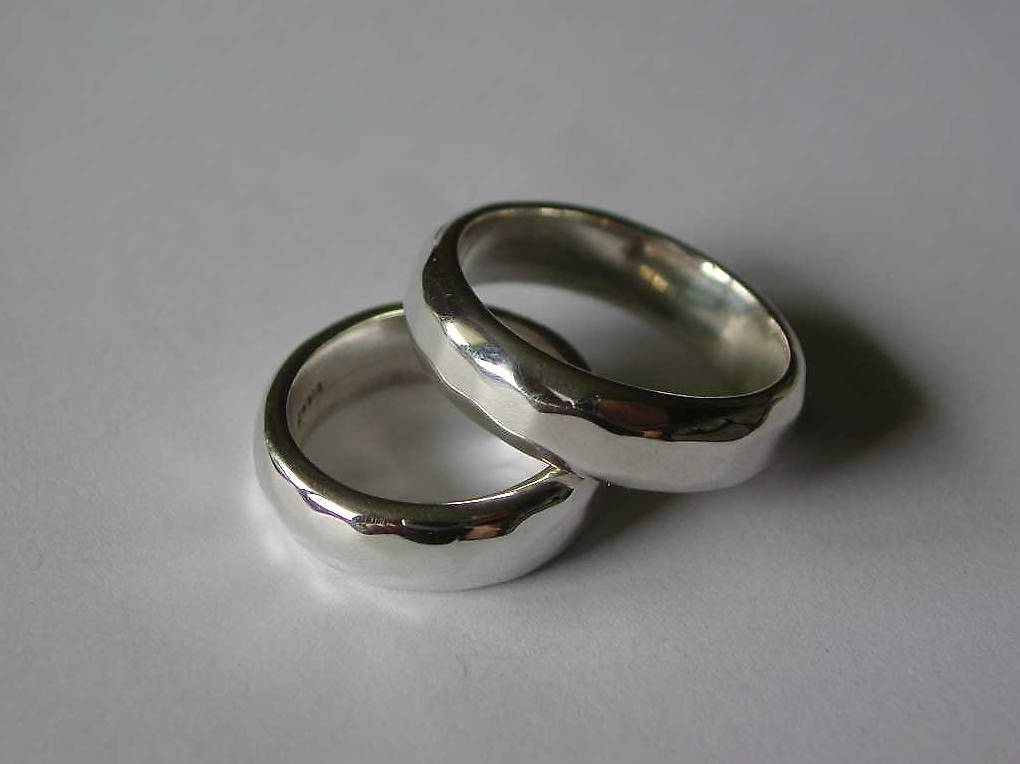 Bague Jonc Martelée En Argent Massif 925 - Taille 54 - Occasion En Superbe état
