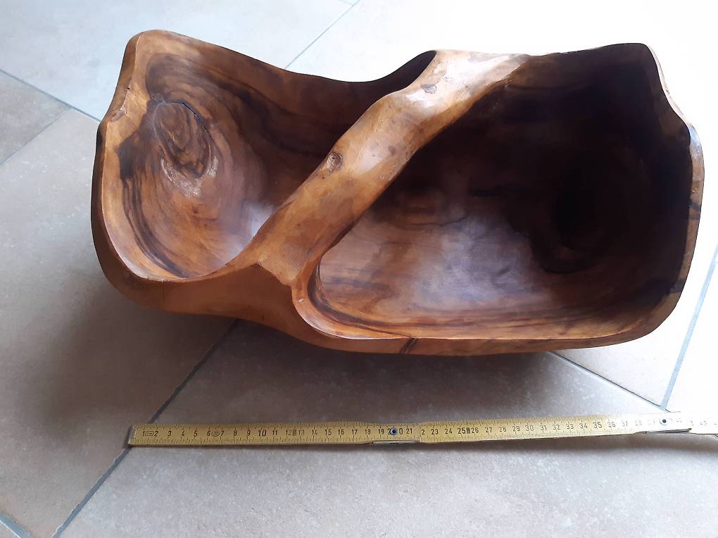 Naturally Med Obstschale Aus Olivenholz - Rustikales Design 17 Cm