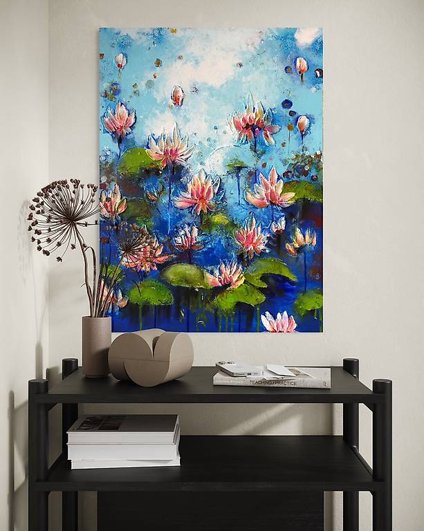 Peinture D'art Tableaux Original on Canvas Lotus Canton Genève - anibis.ch