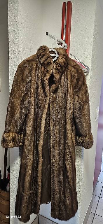 Manteau En Vison Vintage Femme - Taille 40 - Marron - Joannard Frères Lyon - Occasion Très Bon état