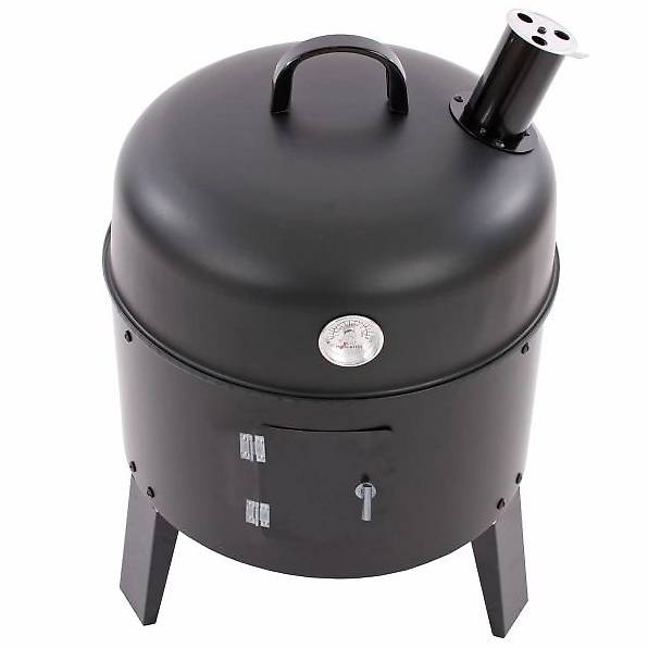 Fumoir 3 En 1 Portable – 40 Cm De Diamètre, 2 Niveaux – Pour Grill, Fumage Et Braisage – Avec Thermomètre