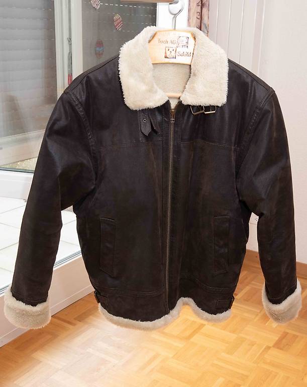 Veste En Cuir Vintage Tschul Pour Homme - Taille M Noir - Occasion Très Bon état